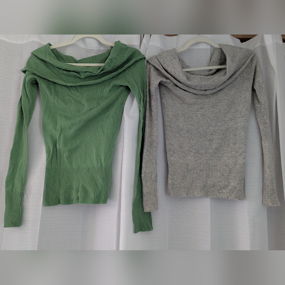 Abercrombie & Fitch off shoulder cashmere rabbit angora sweater bundle